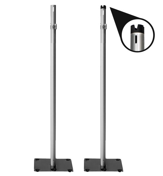silver 3 to 5 foot uprights