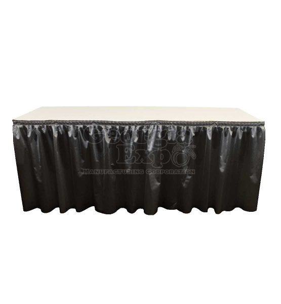 poly knit table skirt black