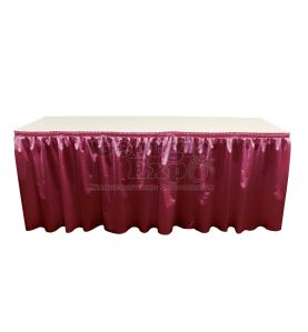 poly knit table skirt burgundy