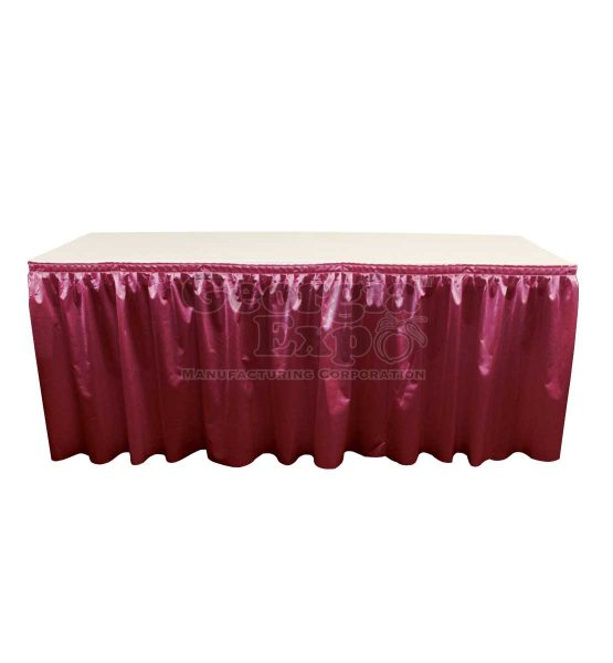 poly knit table skirt burgundy