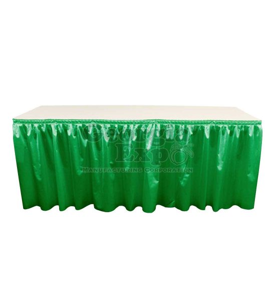 poly knit table skirt kelly green