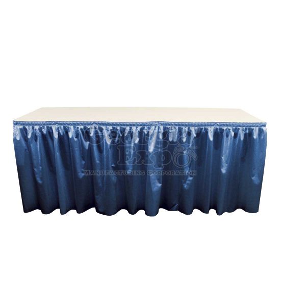 poly knit table skirt blue