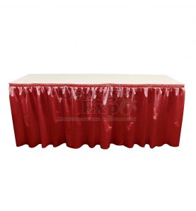 poly knit table skirt red