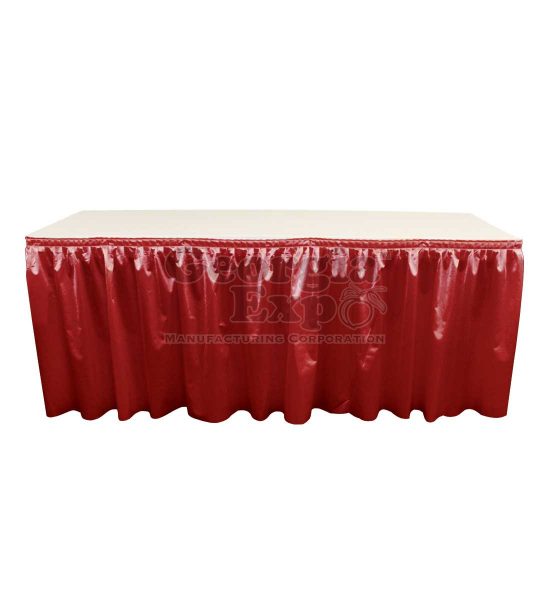 poly knit table skirt red