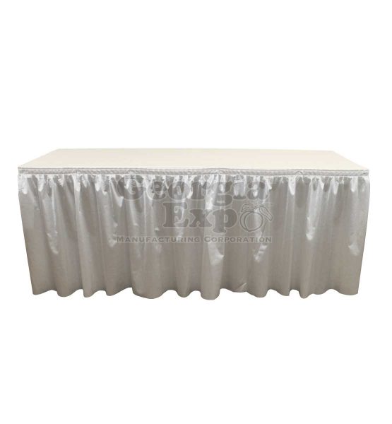 poly knit table skirt white