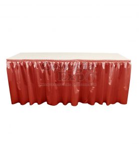 poly knit table skirt orange