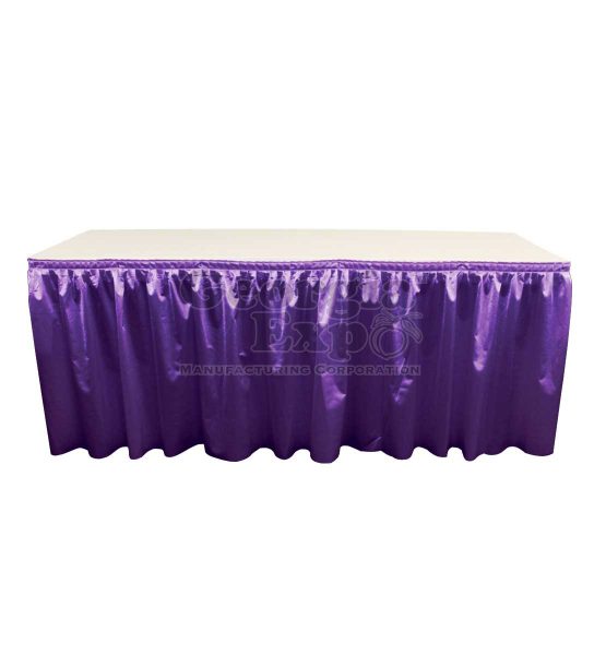 poly knit table skirt plum