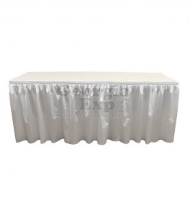 poly knit table skirt snow white