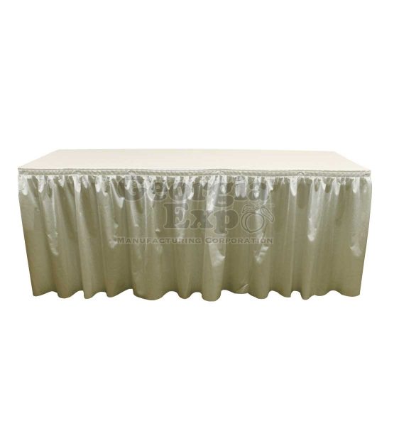 poly knit table skirt white