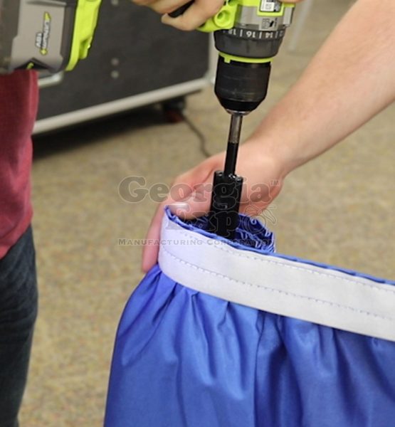 skirt rolling kit in use