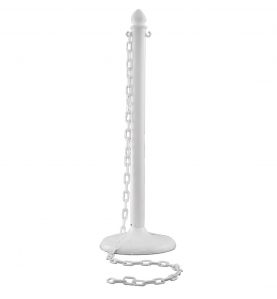 white plastic stanchion