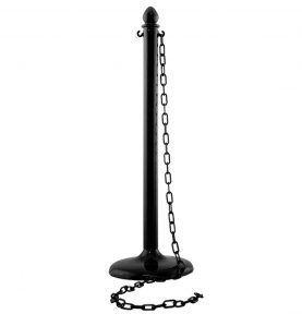 black plastic stanchion