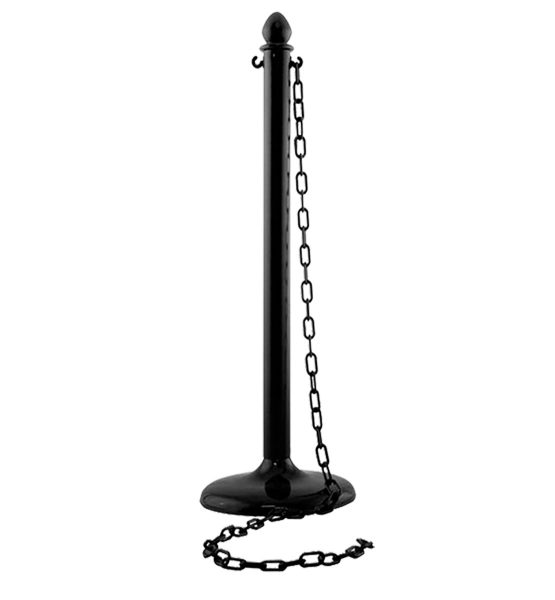 black plastic stanchion