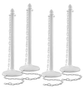 white plastic stanchion