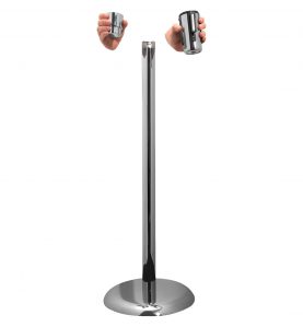 interchangeable head piece stanchion silver