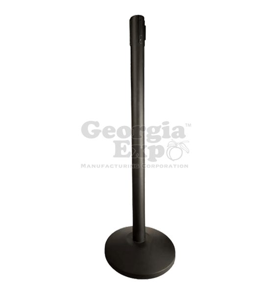 retractable belt stanchion black