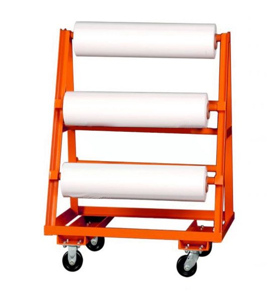 vinyl roll cart orange