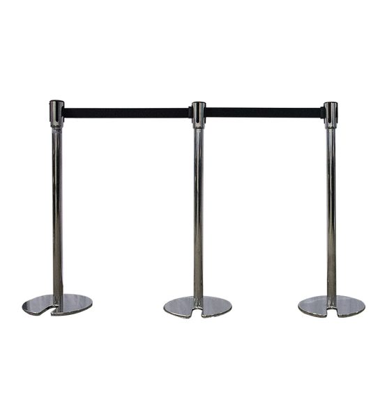 stackable retractable belt black stanchion