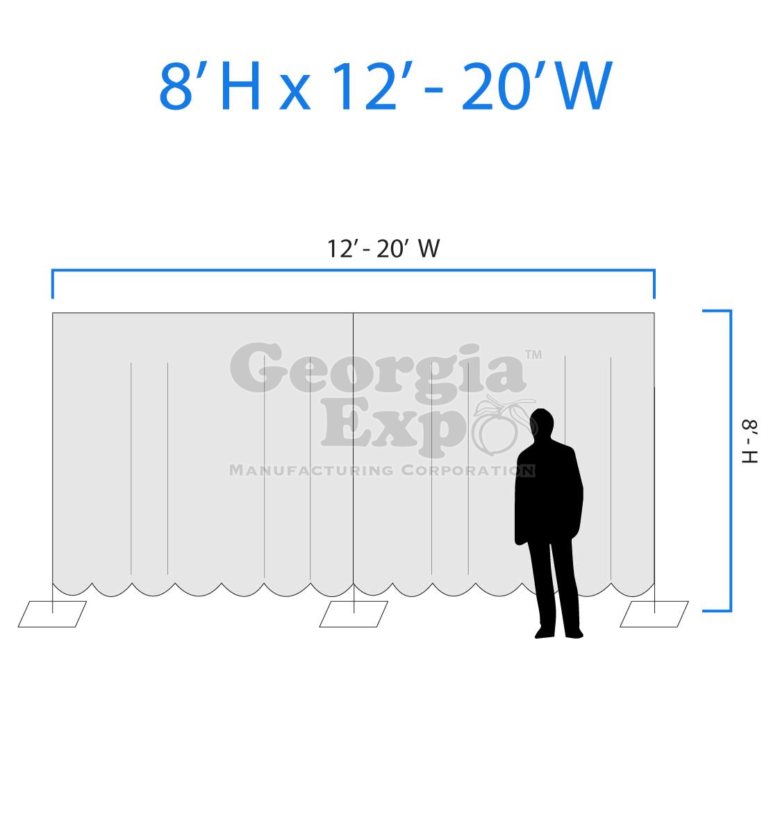 Pipe And Drape Backdrop Kit 8ft Fixed Height Facilities Non Adjustable Fixed Height Party Rental Worship Church Equipment Georgia Expo