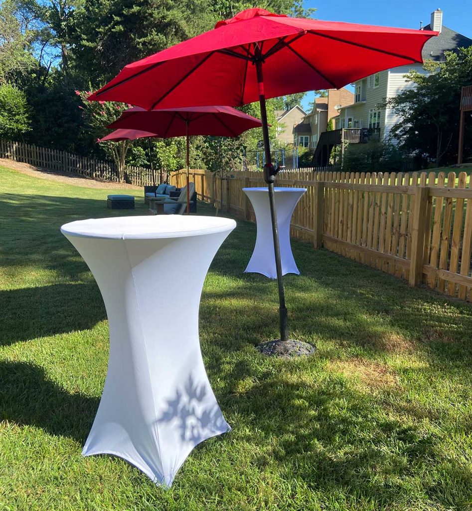 Spandex (Stretch) Cocktail Table CoversParty Rental, Production and AV