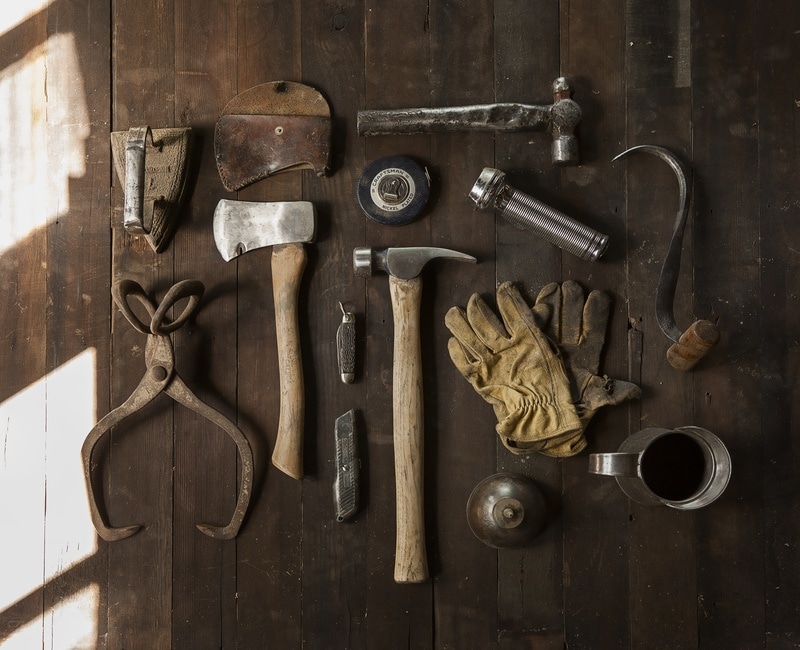 tools on a table