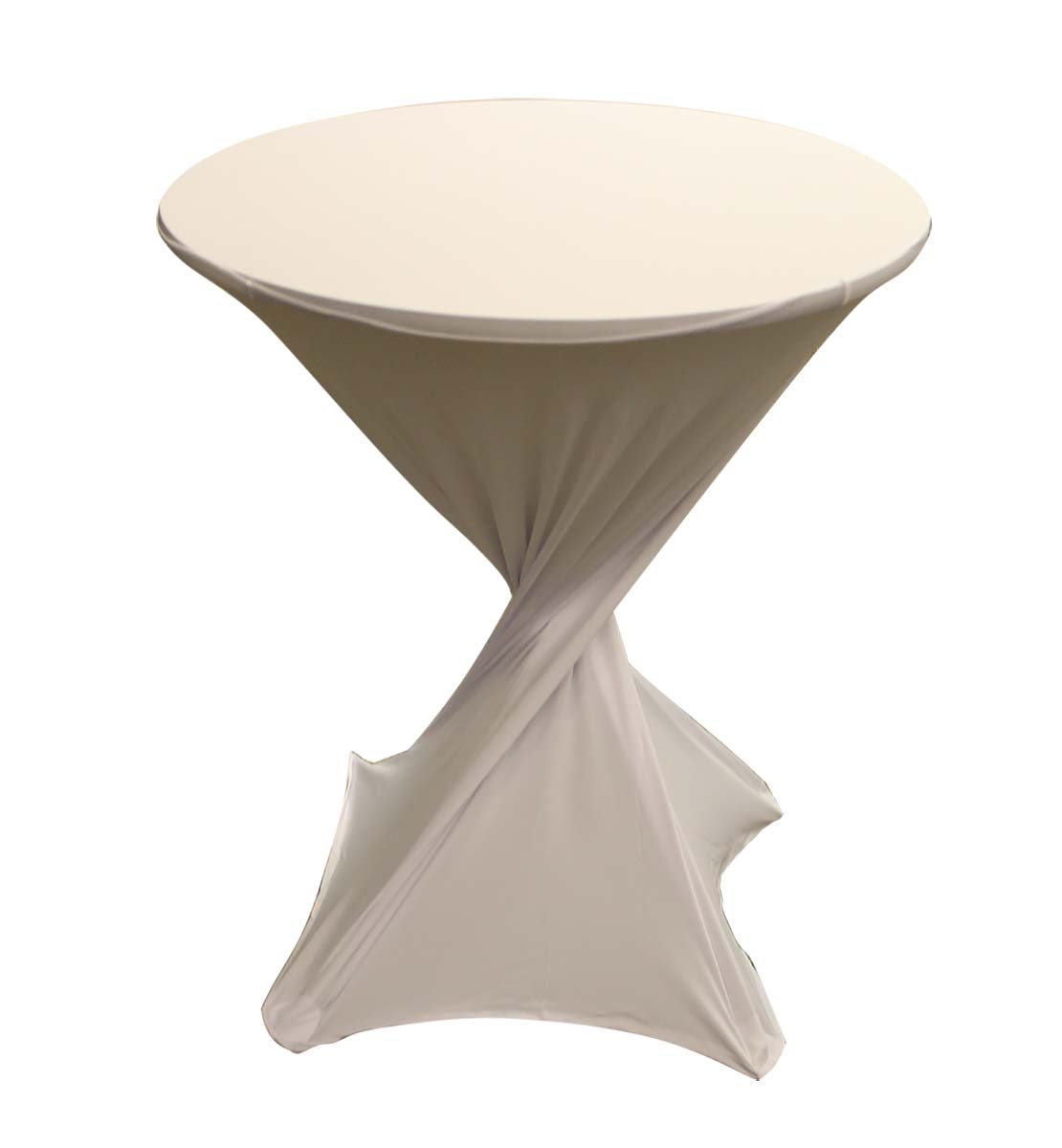 white spandex cocktail table cover