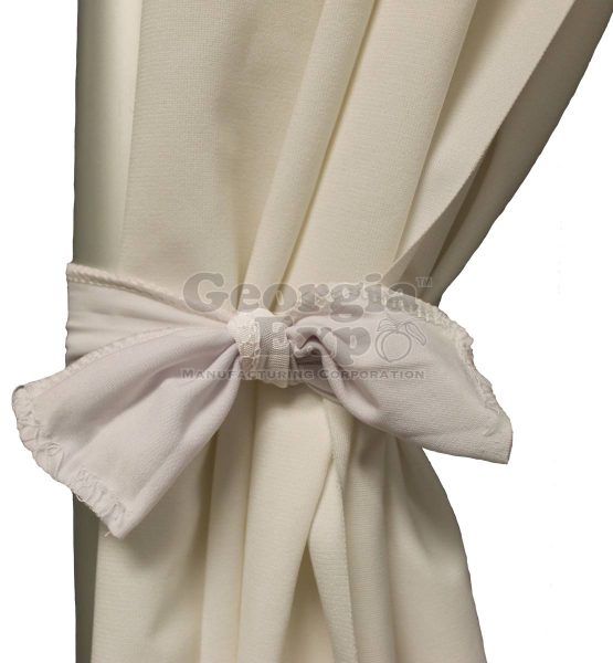 white drape with a white tie