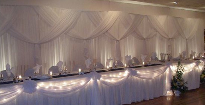 wedding table with backdrop