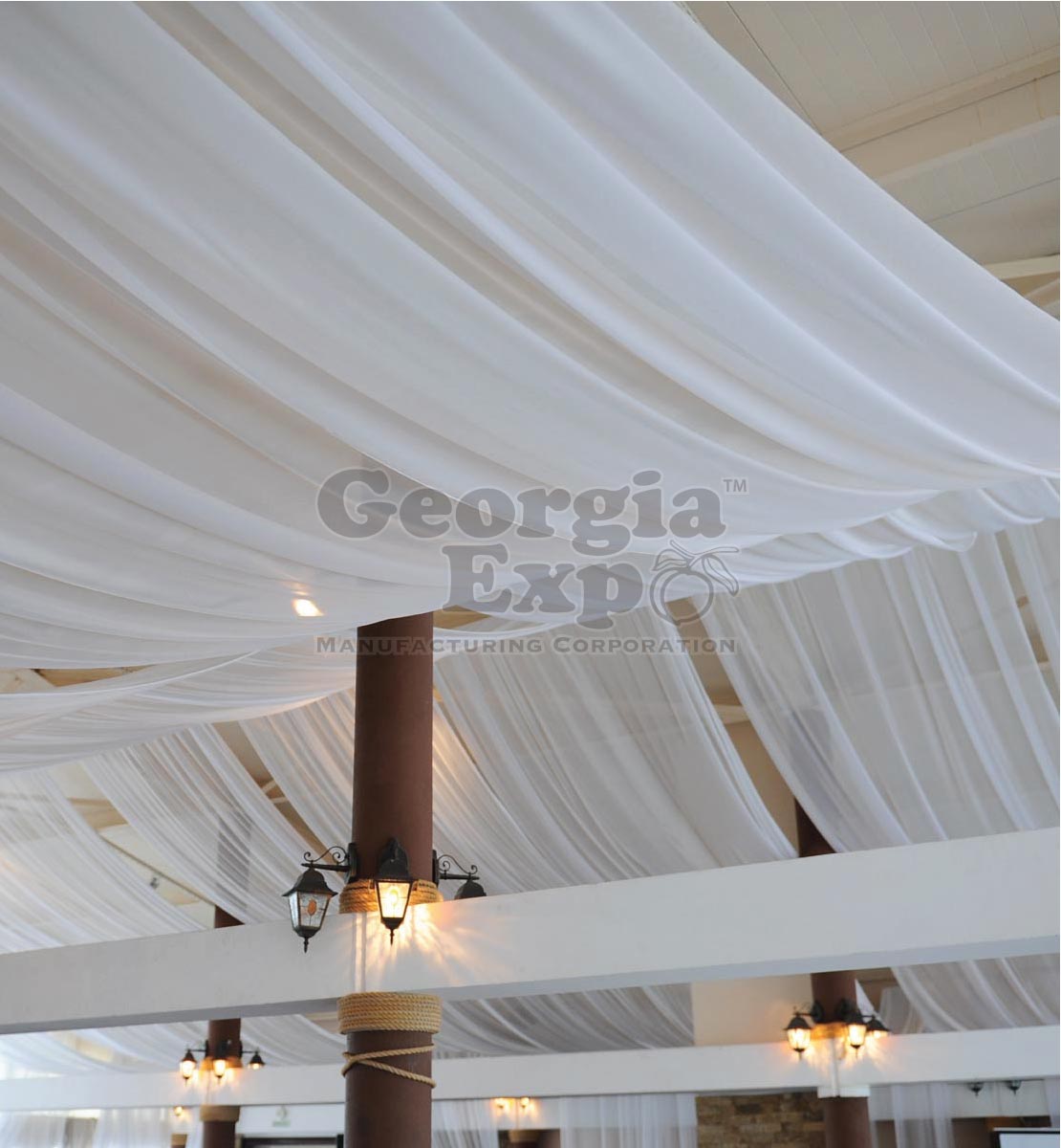 Ceiling Drape Sheer Back To Back Panel Georgia Expo