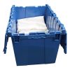 open transportation container with drape inside