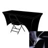 black spandex open back table cover