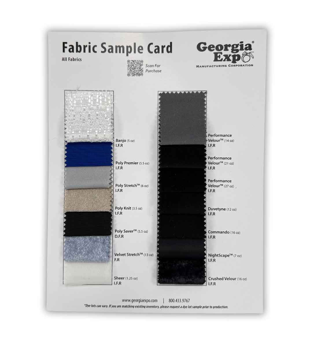 Fabric Sample Card