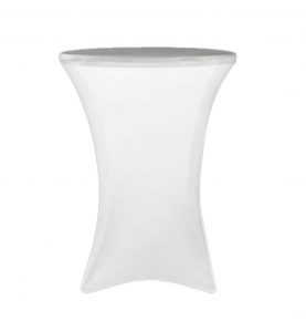 white spandex cocktail table cover