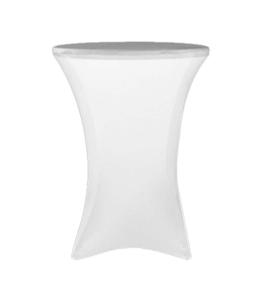 white spandex cocktail table cover