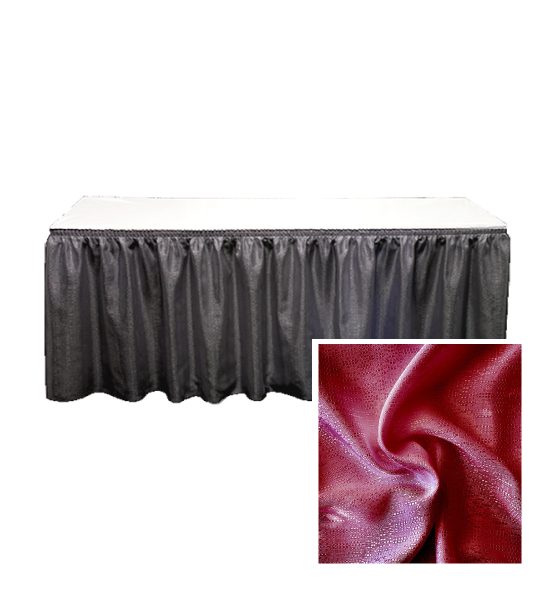 banjo table skirting burgundy