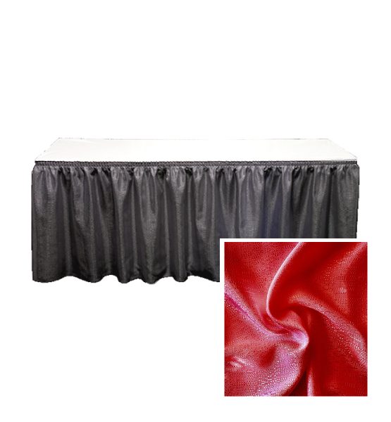 banjo table skirting red