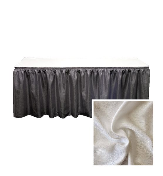 banjo table skirting silver