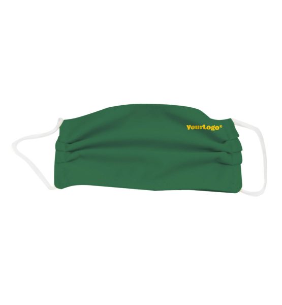 polyester pleated green mask logo on the side