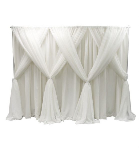 wedding backdrop kit sheer white