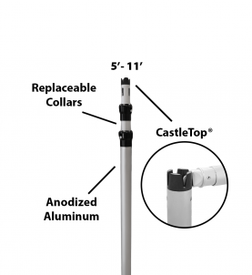 2″ Telescoping Three-Piece Slip-Collar Upright