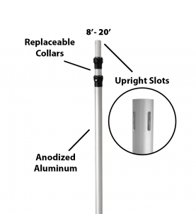 2″ Telescoping Three-Piece Slip-Collar Upright