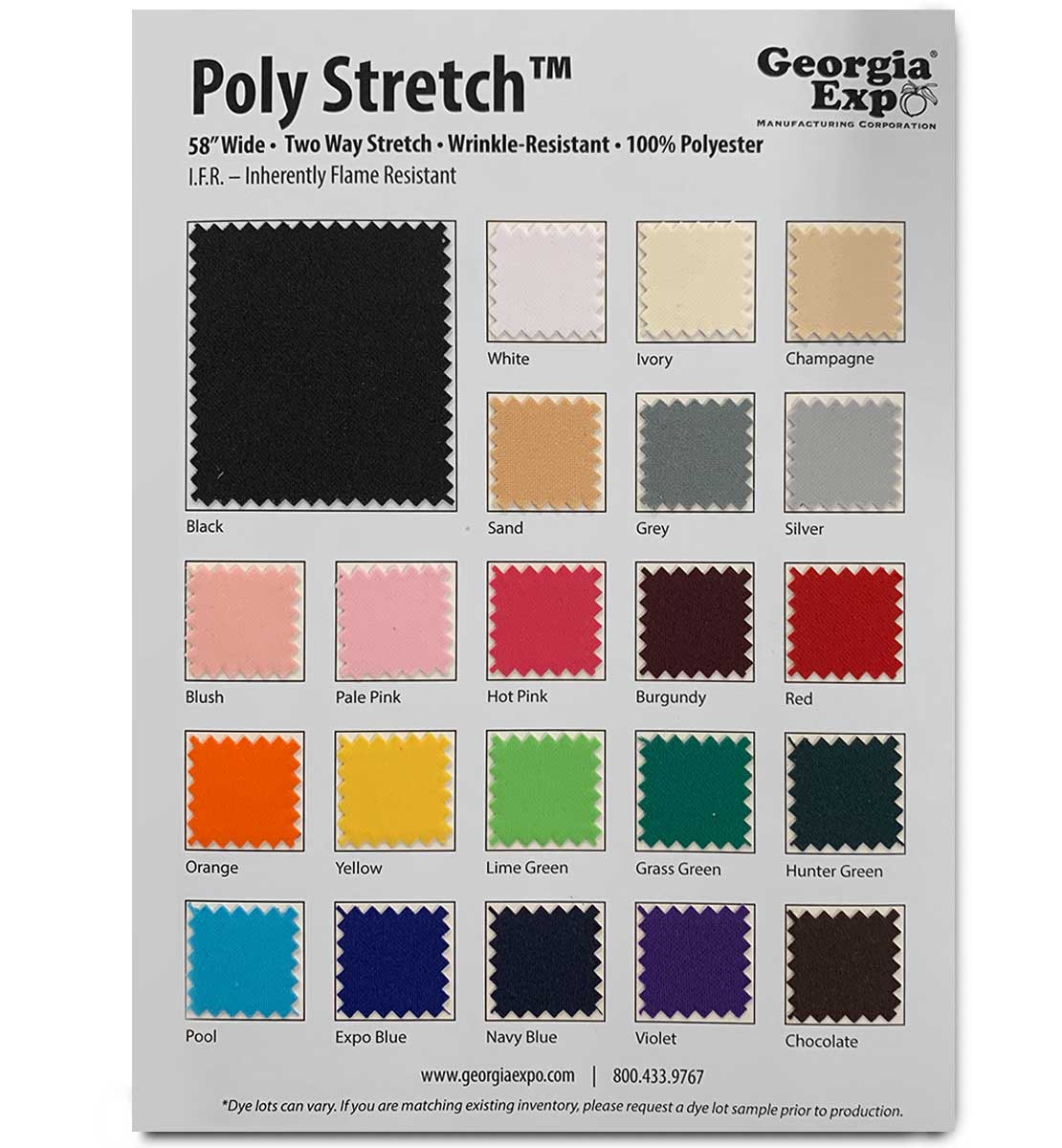 Poly Stretch™ Swatch Card-Fabric Swatch Cards, Party Rental, Poly