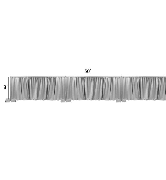 Pipe and Drape Shortwall Kit <br>- 3ft Fixed Height (50ft Wide) - Image 2