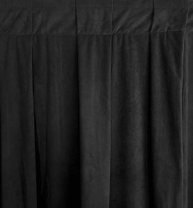 Black Velour Pleated Drape