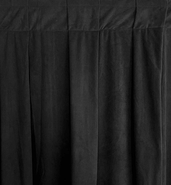 Black Velour Pleated Drape