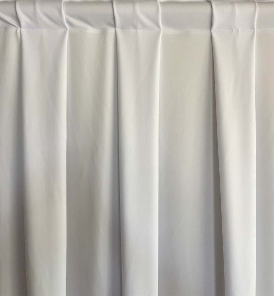 Poly Stretch White Pleated Drape