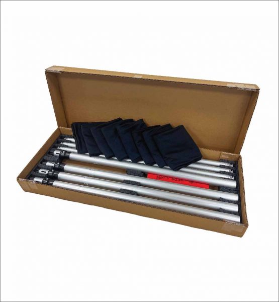 Tech Surround Portable Pipe & Drape Ready-Ship Backdrop Kit, Adjustable 5ft H Featuring Patented CastleTop® - Image 2