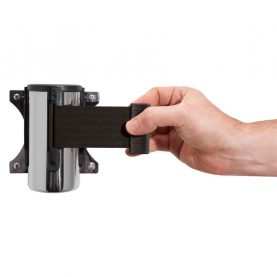 Wall Mount Retractable Belt Barrier - Polished Chrome